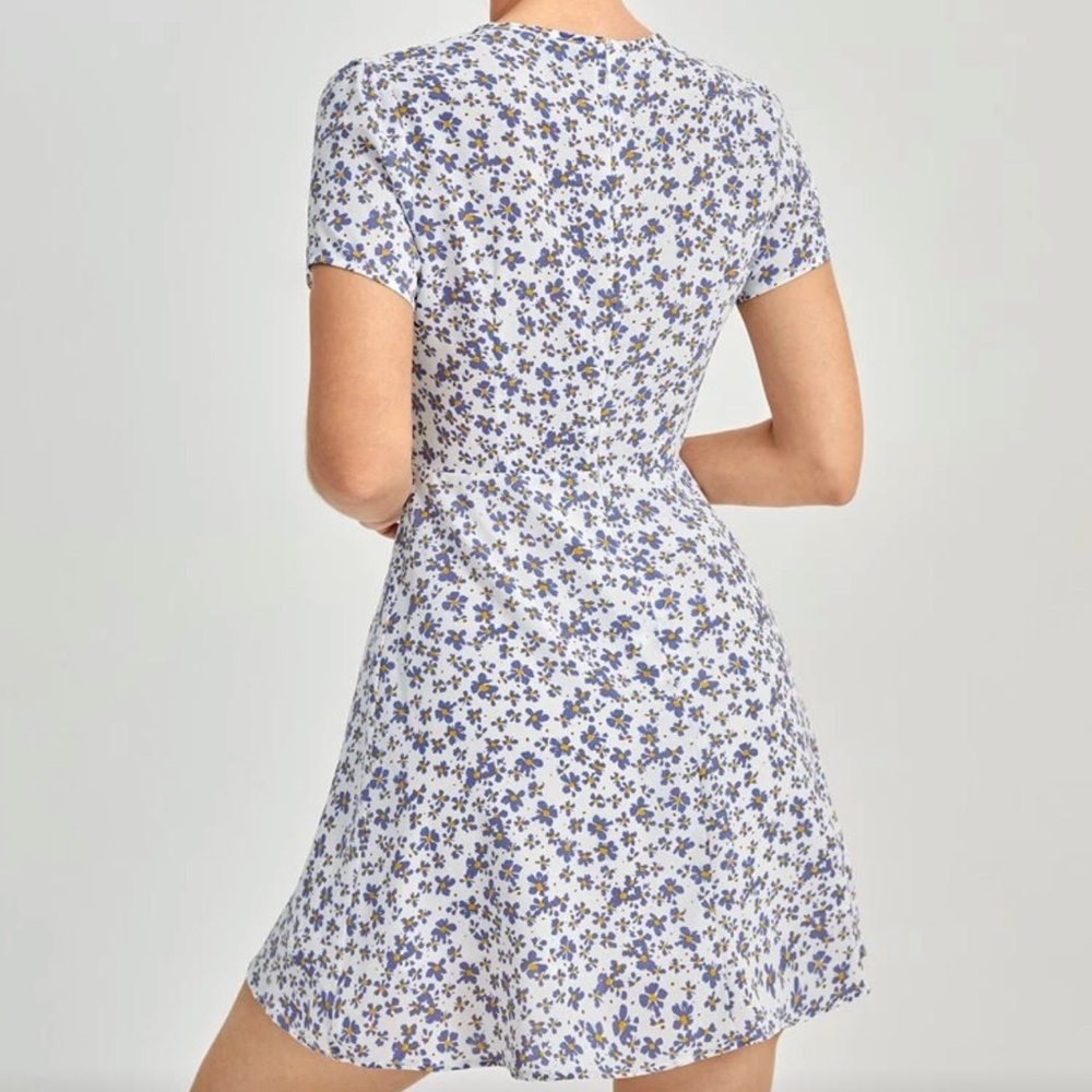 SHEIN White Dress with Blue and Yellow Floral Pattern - Picture 7 of 7